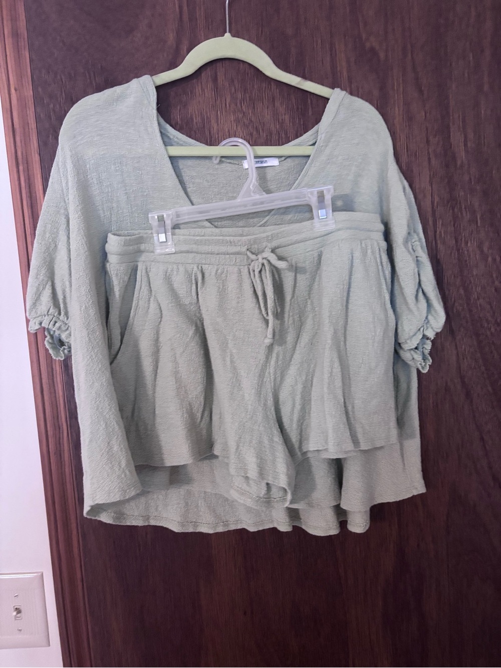 Light Sage Green Women's Relaxed V-Neck Top